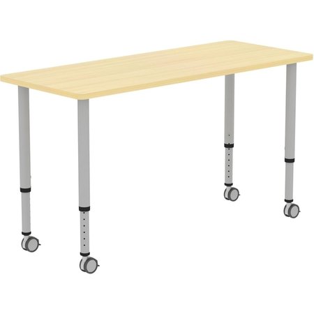 LORELL 60 x 26.62 x 33.62 in. Height Adjustable Rectangular TableMaple LLR69580